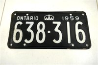 1959 Ontario License Plate