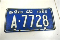 1965 Ontario License Plate