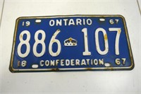 1967 Ontario License Plate