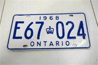 1968 Ontario License Plate
