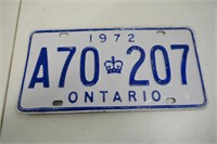 1972 Ontario License Plate