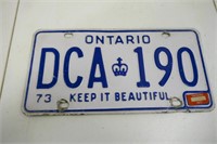 1973 Ontario License Plate