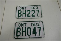 Pair 1973 Motorcycle Plates