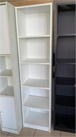 Adjustable Height White Book Shelf, 18x12x72