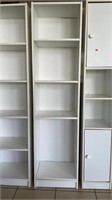 One Adjustable Height White Book Shelf, 18x12x72,
