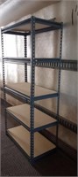 Metal Shelving Unit With 5 Particle Board Shelves