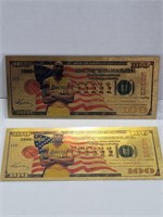 24K Gold Kobe Bryant $100 Bills (2)