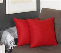 Pr Of Red 26"x26" Elrosa Square Pillow Covers