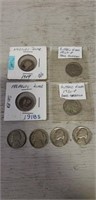 Tray Lot Of Assorted 8 Vintage Coins