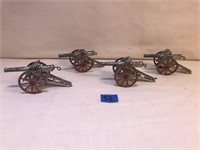 Vintage 1930’s Barclay Lead Toy Cannons 4 ea
