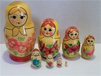 Vintage Russian Wood Nesting Dolls
