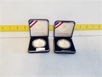 2pc Us Mint Proof Silver Dollars - Law