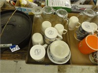 assorted mugs, glasses, bowls