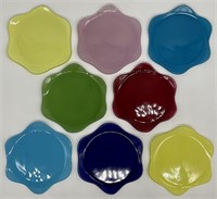 8 Annieglass Petal 6.5in Plates