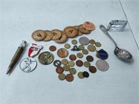 Lot of Tokens, Coins, Lighter, etc,