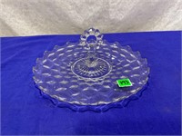 Glass Serving Dish Glass Handle in Middle
