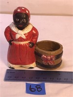 Vintage Black Americana Trinket Holder, 3 ½” Tall