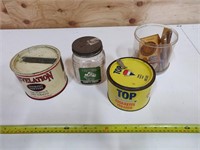 Vintage Jar, Tins, and Matchboxes