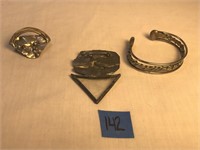 Cuff Bracelet and Broaches