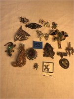 Vintage lot of Brooches and Pins, Some Sterling