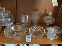 Glassware,  Vintage Compote Bowl , Lid 14.5"h