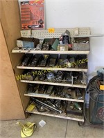 Metal Shelf & Contents