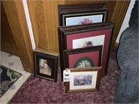 9 Assorted Pictures, Victorian Lithographs & More