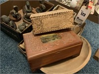6 Audubon Bronzes, Misc. Wooden Items,
