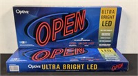 (2) Optiva LED Open Signs