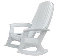 (2) Semco Plastic White Rocking Chairs