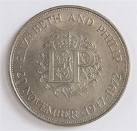 UK 25 New Pence Silver Wedding 1972 Coin