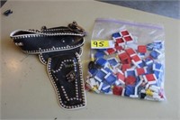 Toy gun Holster, and snap together blocks