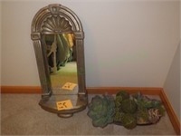 Pair of Home Décor Items - Succulents/Mirror