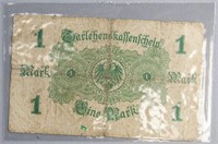 German 1 Mark 1914 Paper Money