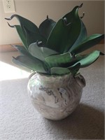 Like New - Faux Succulent in Glass Vase