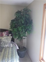 Large Faux Tree in Green Faux Stone Pot