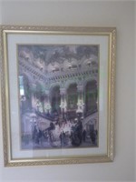 Painting of Regal Victorian Ballroom in Gold Frame