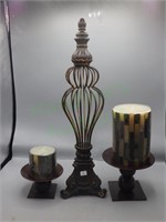 Set of 3 Tabletop Décor Items - Torch/Candles