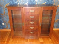Modern Wooden Display Case with Drawers