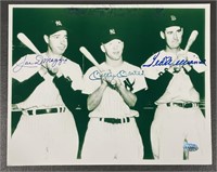 DiMaggio, Mantle, Williams Autographed 8x10