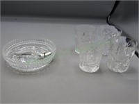 Set of Fostoria Crystal Glasses & Shallow Dish
