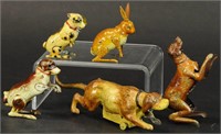 FIVE WIND-UP GERMAN ANIMALS