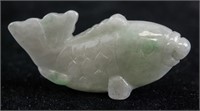 Chinese Two Tone Jadeite Carved Fish Pendant