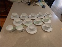 Set of 13 Mugs and Saucers by Raymond Loewy