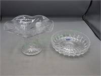 Pair of Crystal Pieces - Vase & Bowl