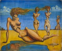 Spanish Oil on Canvas Signed Salvador Dali