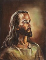 Oil on Canvas Jesus Signed Ng Fong