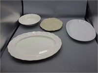 Collection of Servingware in White Enamel