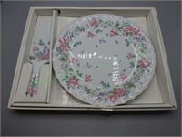 Floral Cake Plate with Matching Server