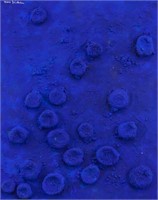 French Mixed Media on Board Signed Yves Klein